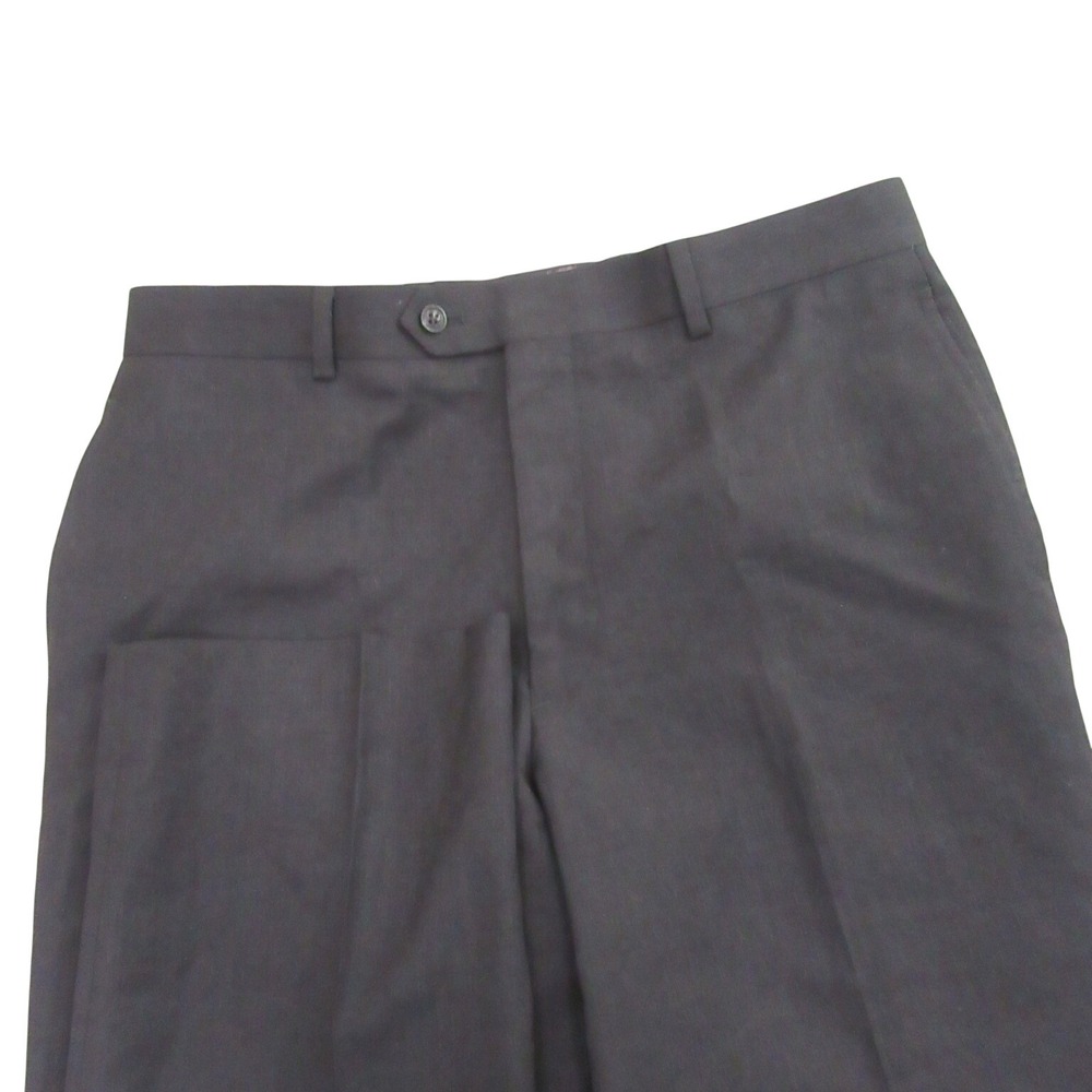Wilke Rodriguez Mens Dress Pants 34 x 31 Dark Gray Wool Blend Flat Front